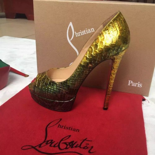 Christian Louboutin LADY PEEP Python Tropicana